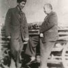 Встреча с бурятским писателем Х.Н. Намсараевым. 50-е годы, п. Ушарбай, Агинский округ